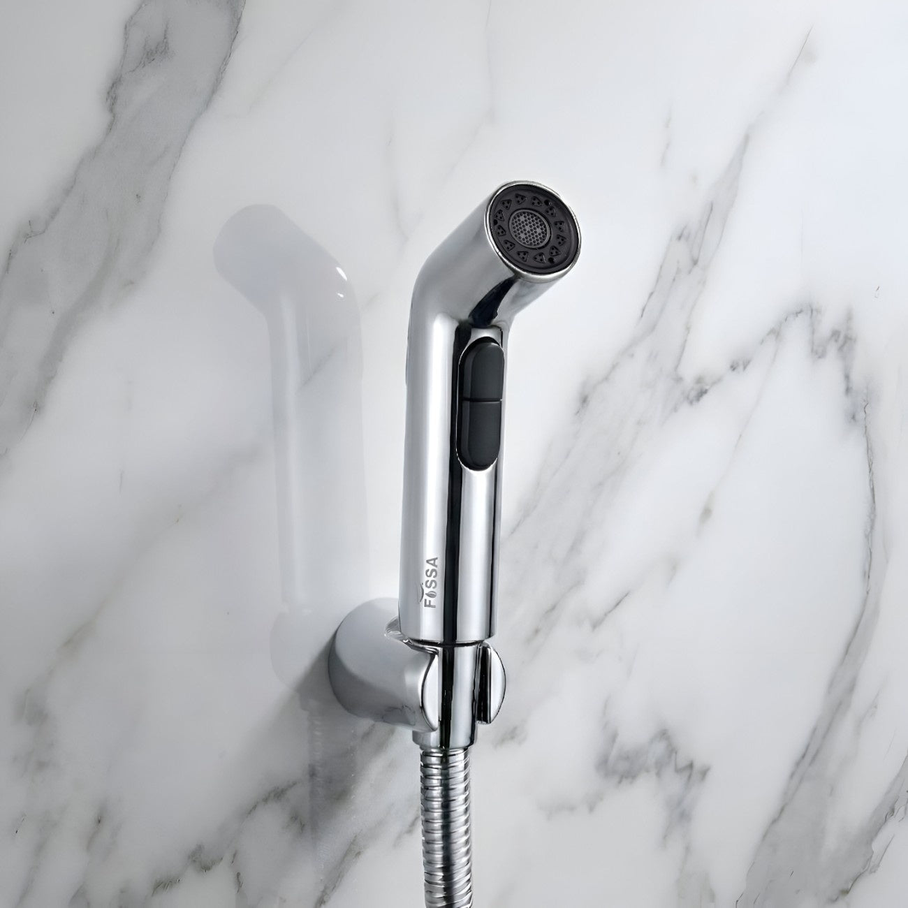 Hydra Silver ABS Health Faucet with 1 Meter 304-Grade SS Hose Pipe & Hook